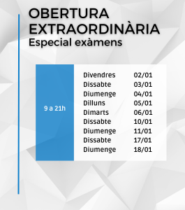 Obertura especial exàmens