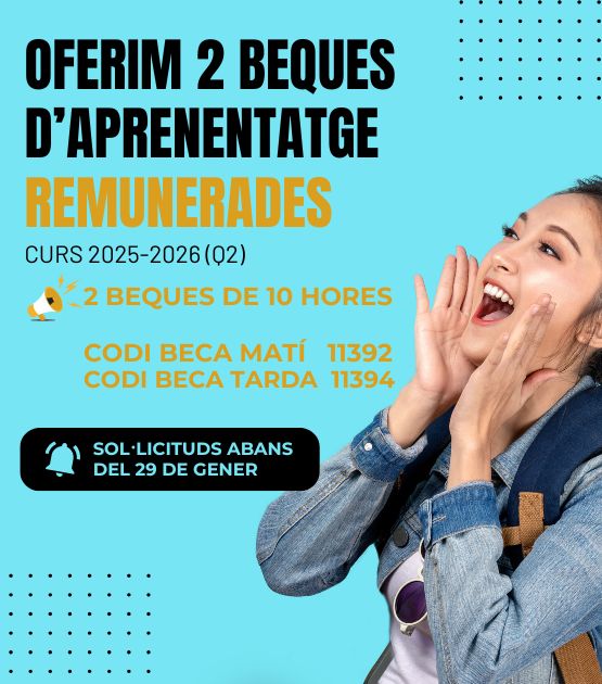 Noves beques a la Biblioteca de l'FME (Q2 2025-2026) Noves beques a la Biblioteca de l'FME (Q2 2025-2026)