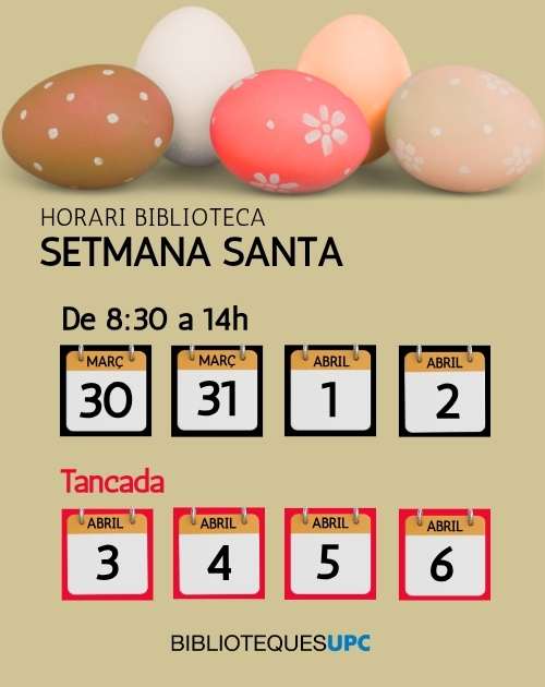 Horaris per Setmana Santa