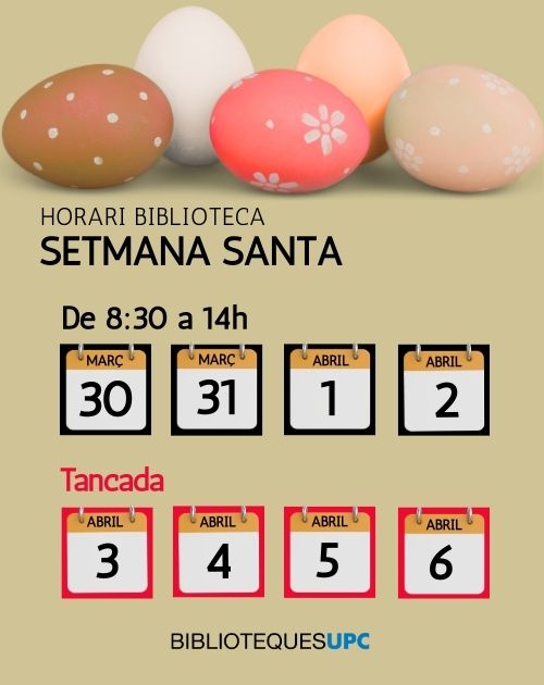 Horaris per Setmana Santa