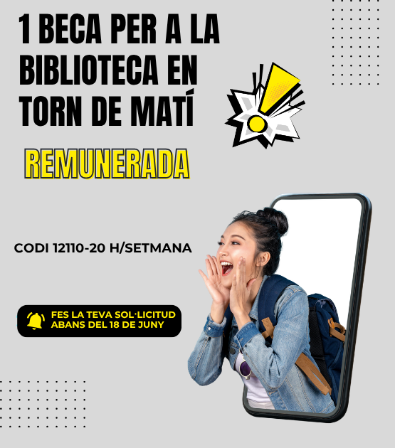 Nova beca d' aprenentatge per al curs 2026-27