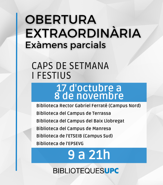 Exàmens parcials: ampliació d'horaris