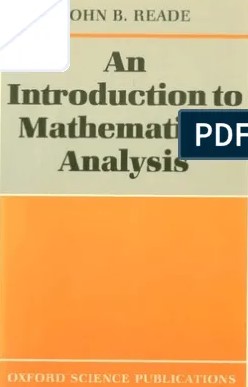 An Introduction to mathematical analysis / John B. Reade