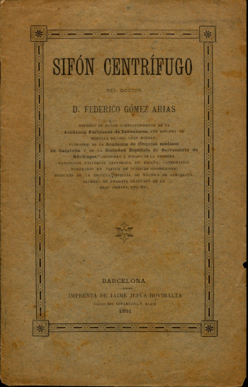 Sifón centrífugo / Federico Gómez Arias