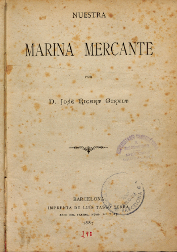 Nuestra marina mercante / por D. José Ricart Giralt