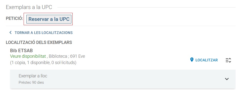 Fer una reserva a la UPC