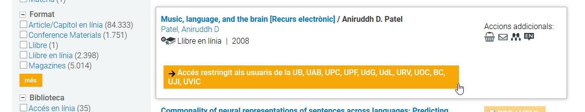 Result by DiscoveryUPC: electronic book