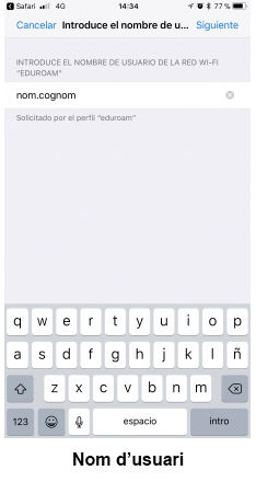 eduroam para iOS - paso 9
