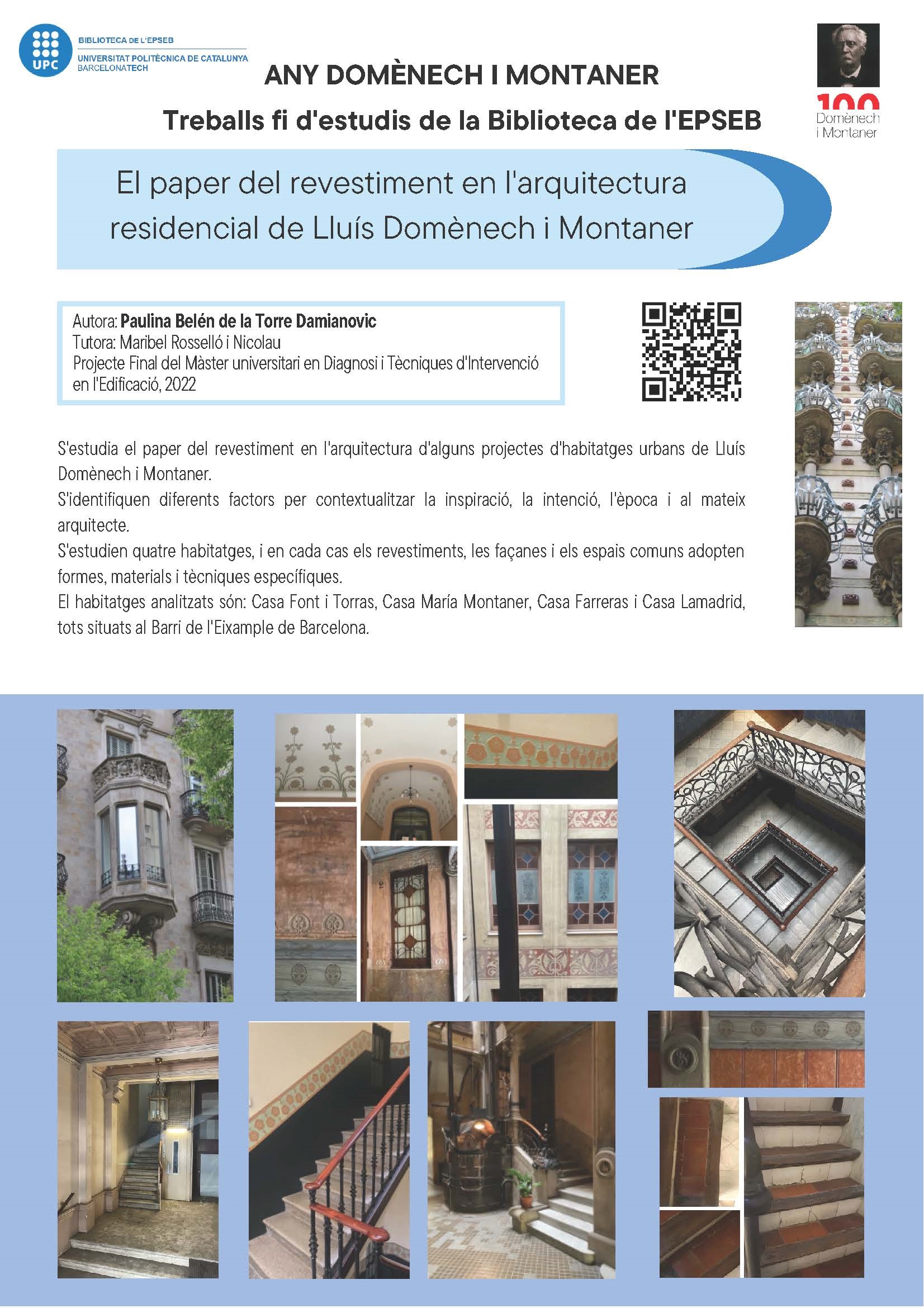 El paper del revestiment a l'arquitectura residencial de Lluís Domènech i Montaner