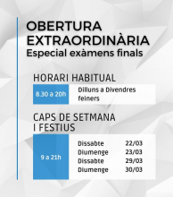 Obertura especial exàmens