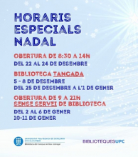 Horaris Nadal 25 Horaris Nadal 25