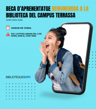 Nova beca aprenentatge a la BCT Nova beca aprenentatge a la BCT